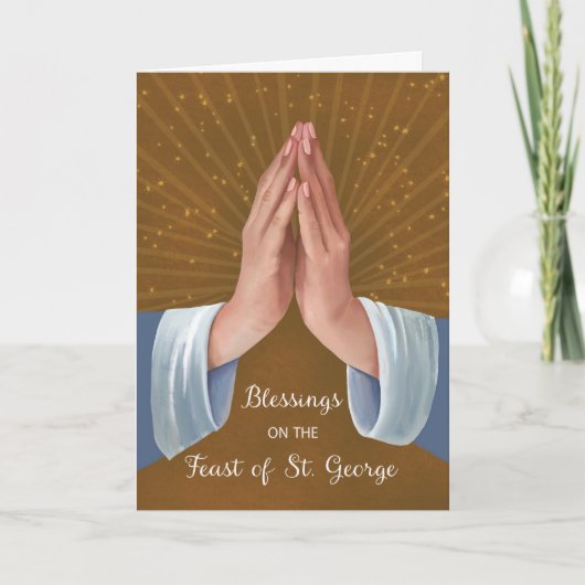 Feest van St. George Blessings Praying Hands Kaart (Voorkant)