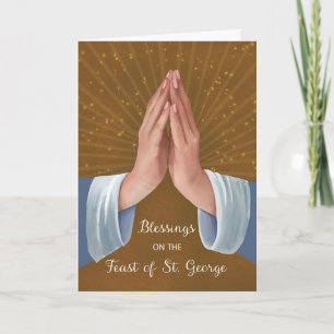 Feest van St. George Blessings Praying Hands Kaart