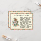 Feest van St. Jozef Katholieke Memorare Gebedskaar Kaart (Voorkant / Achterkant in situ)