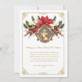 Feest van St. Nicholas Red Poinsettias Kerstmis (Voorkant)