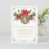 Feest van St. Nicholas Red Poinsettias Kerstmis (Staand voorkant)