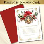 Feest van St. Nicholas Red Poinsettias Kerstmis