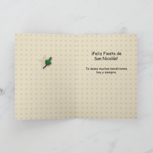 Feest van St. Nicholas, Spaans, St. Inkeping Feestdagen Kaart (Binnen)