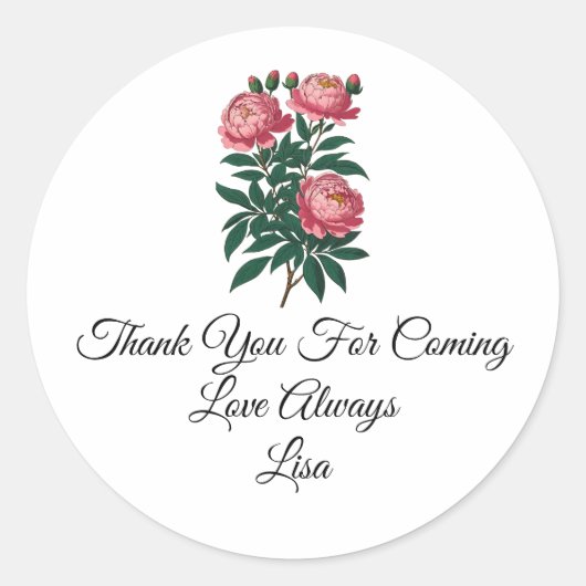 Feest Verjaardag Bruisfeest Bedankt   Ronde Sticker (Voorkant)