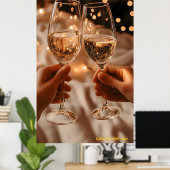 Feest vieren met wijn poster (Thuiskantoor)