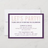 FEEST VIERING INFO moderne chique aubergine blush Kaart (Voorkant)