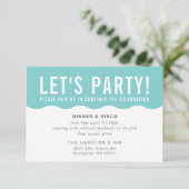 FEEST VIERING INFO moderne vetgedrukte golfmunt Kaart (Staand voorkant)