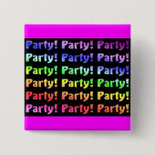 Feest. Vierkante Button 5,1 Cm (Voorkant)