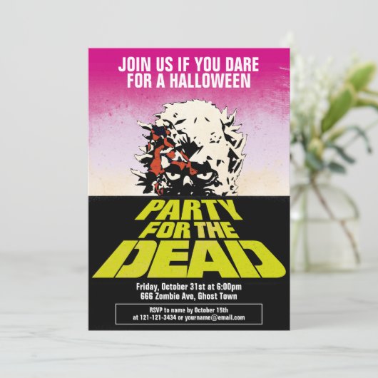 Feest voor de Dode Uitnodiging (Staand voorkant)