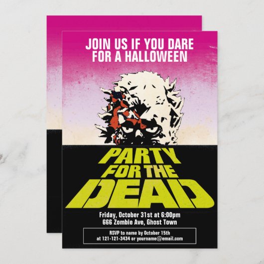 Feest voor de Dode Uitnodiging (Voorkant / Achterkant)