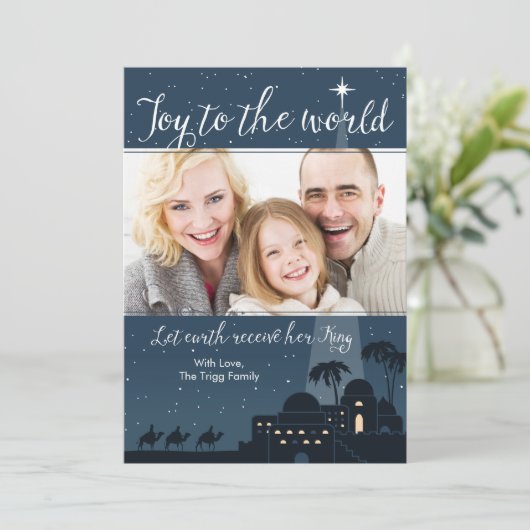 Feest voor de wereld Bethlehem Kerstkaart (Staand voorkant)