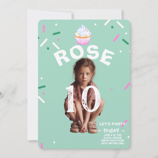 Feest voor dubbele cijfers kaart (Voorkant)