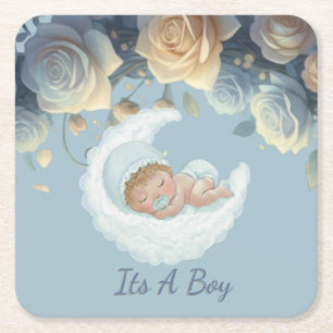 Feest voor een baby jongen kartonnen onderzetters