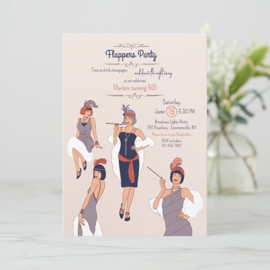 Feest voor Flappers Kaart (Staand voorkant)