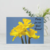 Feest voor Goede Vriend! Invitaties Daffodilventil Kaart (Staand voorkant)