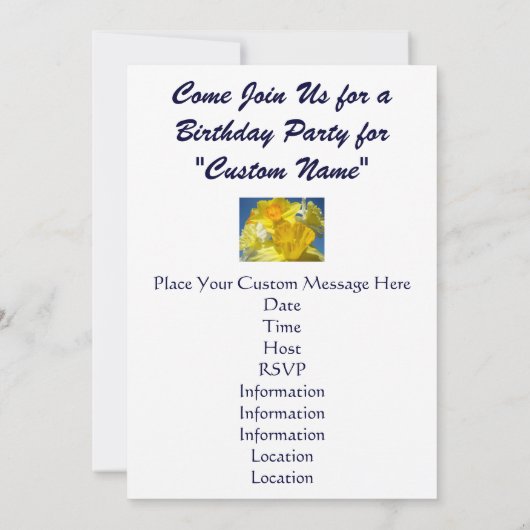 Feest voor Goede Vriend! Invitaties Daffodilventil Kaart (Achterkant)