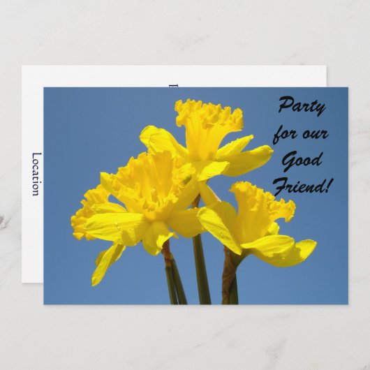 Feest voor Goede Vriend! Invitaties Daffodilventil Kaart (Voorkant / Achterkant)