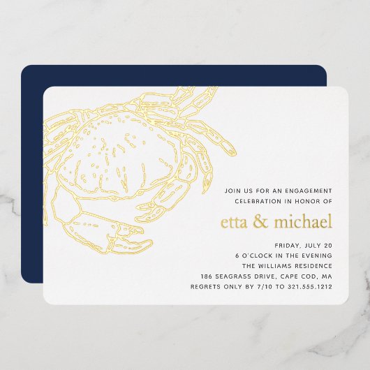 Feest voor gouden olieramp folie uitnodiging (Voorkant / Achterkant)