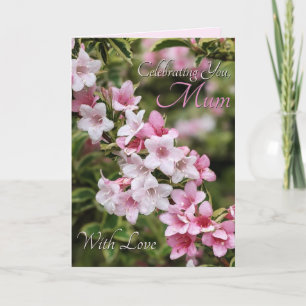 Feest voor Mum Pink Flowers Kaart