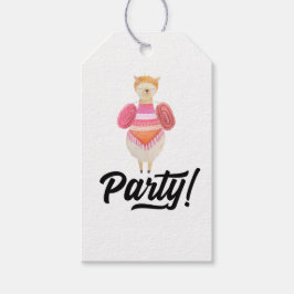 Feest! Waterverf Llama Cadeaulabel