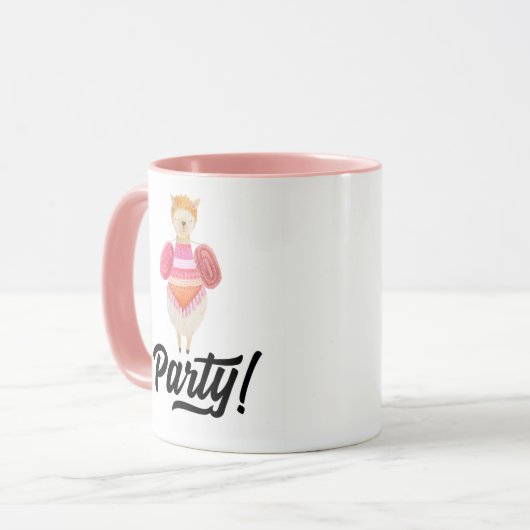 Feest! Waterverf Llama Mok (Voorkant links)