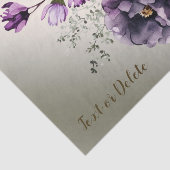 Feest Waterverf Paarse Roze Bloemen Goud Elegant Tissuepapier (Detail)