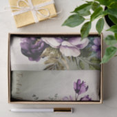 Feest Waterverf Paarse Roze Bloemen Goud Elegant Tissuepapier (Geschenk)