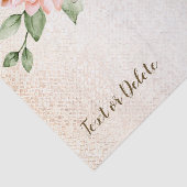 Feest Waterverf Perzik Witte Bloemen Elegant Tissuepapier (Detail)