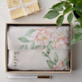 Feest Waterverf Perzik Witte Bloemen Elegant Tissuepapier (Geschenk)