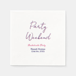 feest weekend vrijgezellen naam roze blauw trendy  servet