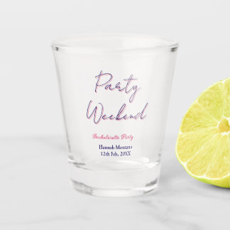 feest weekend vrijgezellen naam roze blauw trendy  shot glas
