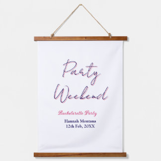 feest weekend vrijgezellennaam roze blauw trendy d hangend wandkleed