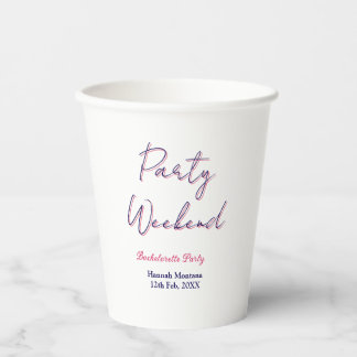 feest weekend vrijgezellennaam roze blauw trendy d papieren bekers