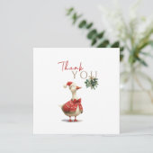 Feest Winter Verjaardag Eén Dwaas Kerstgans Bedankkaart (Staand voorkant)