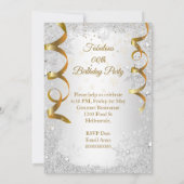 Feest zilver Gouden Ballon champagne glitters Kaart (Achterkant)