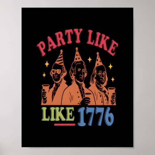 Feest zoals 1776 Retro  Poster (Voorkant)