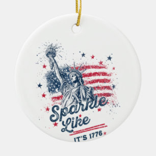 Feest zoals het is 1776, 4th of July, Vlag van de Keramisch Ornament