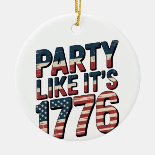Feest zoals het is 1776, 4th of July, Vlag van de Keramisch Ornament (Voorkant)