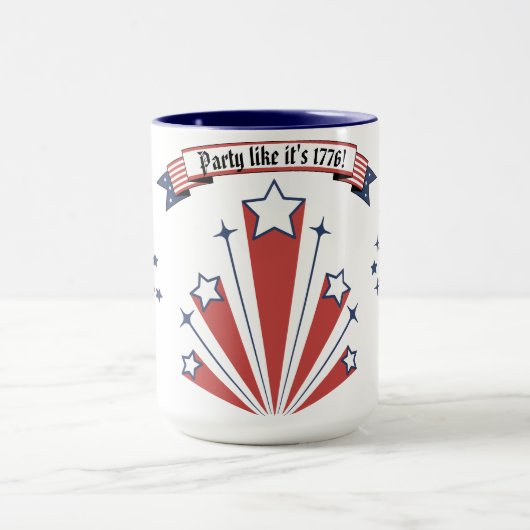 "Feest zoals het is 1776!" Koffie/thee Mok (Midden)