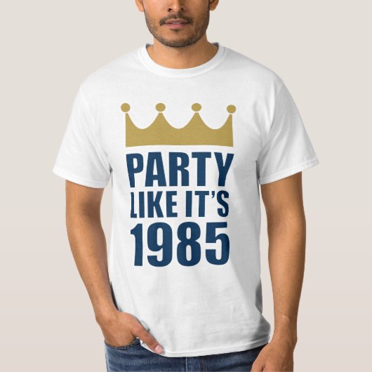 Feest zoals het is in 1985 t-shirt (Voorkant)