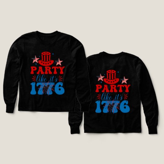 Feest zoals zijn 1776 sterren & strepen rood wit b (Voorkant /achterkant)