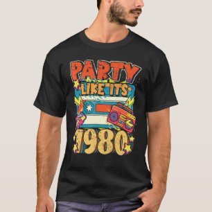 Feest zoals zijn jaren 80 jaren 90 kostuum retro V T-shirt