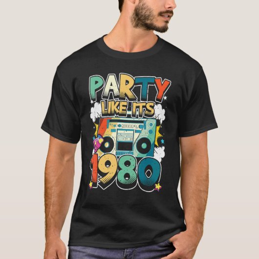Feest zoals zijn jaren 80 jaren 90 kostuum retro V T-shirt (Voorkant)