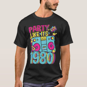 Feest zoals zijn jaren 80 jaren 90 kostuum retro V T-shirt