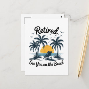 Feest Zomer Met Pensioen Tot Ziens Op Het Strand Briefkaart