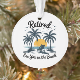 Feest Zomer Met Pensioen Tot Ziens Op Het Strand Ornament