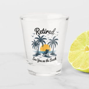 Feest Zomer Met Pensioen Tot Ziens Op Het Strand Shot Glas
