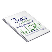 "Feest zonder angst in aanwezigheid van de Heer" Notitieboek (Rechterzijde)