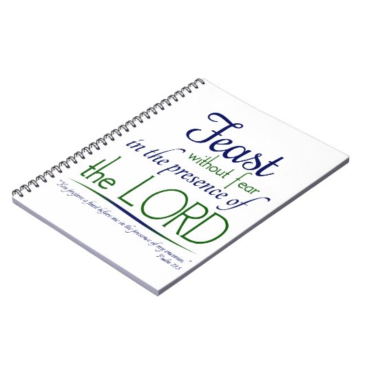 "Feest zonder angst in aanwezigheid van de Heer" Notitieboek (Linkerzijde)