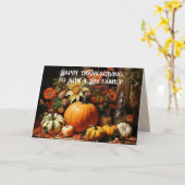 FEEST ZOON & FAMILIE THANKSGIVING KAART (Gele Bloem)